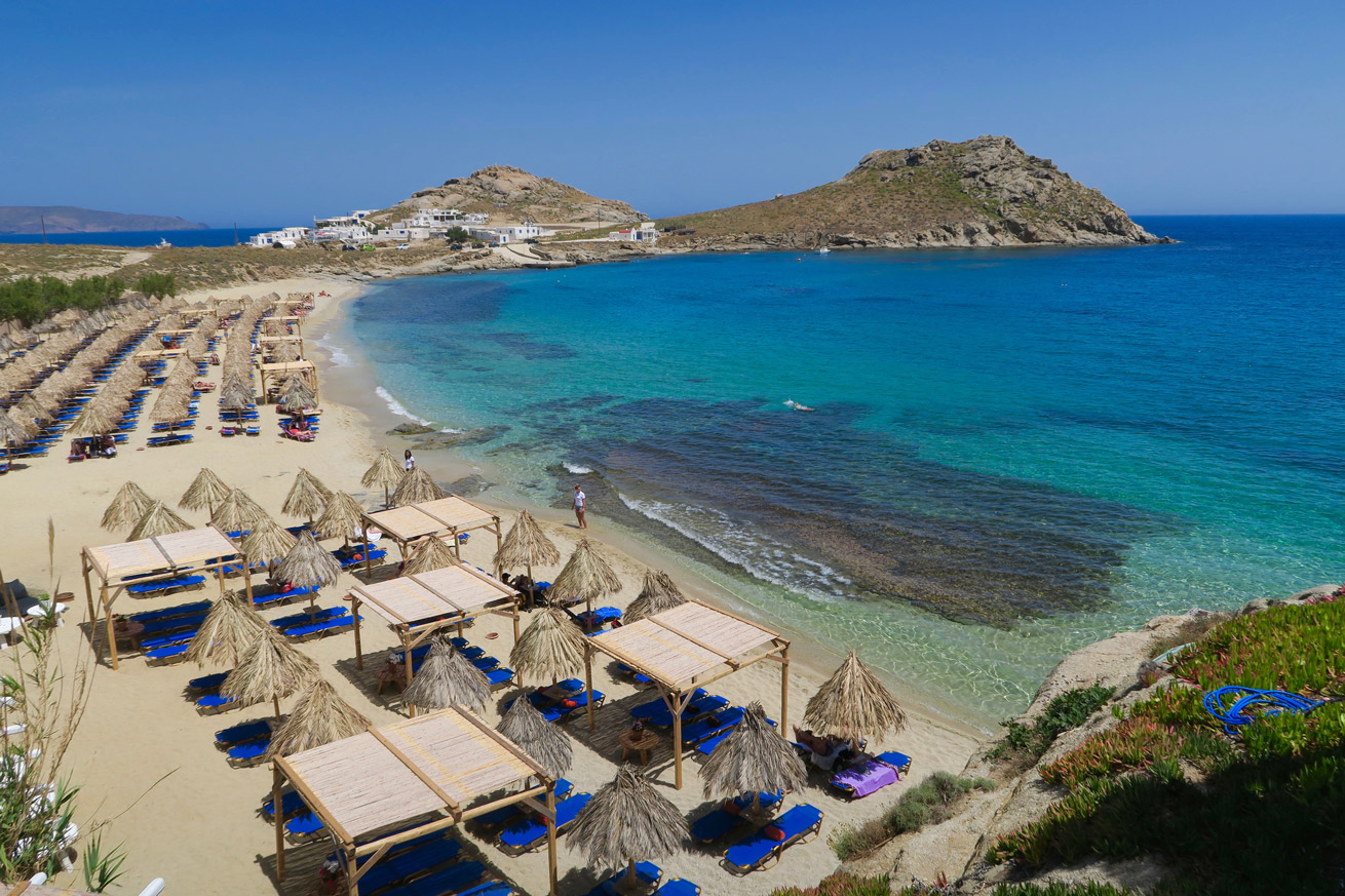 Greece, Mykonos, travel, greek islands, lunch, beach, lunch guide, sunset
