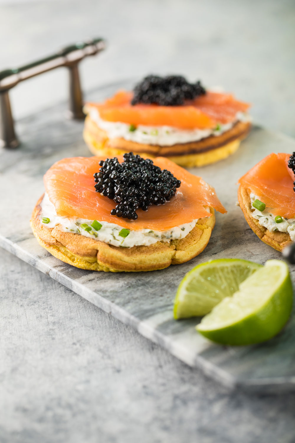 blini, caviar, pancakes, salmon